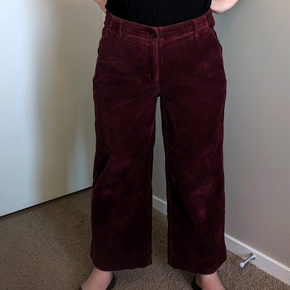 Addition Elle maroon corduroy crop 16